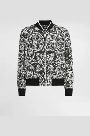 Dolce & Gabbana Giubbotto Pizzo Cordonetto Stampa Maiolica - Uomo Cappotti E Giubbotti 46