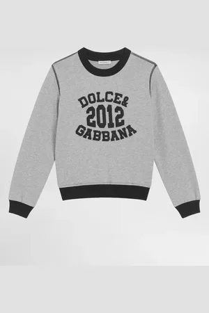Dolce & Gabbana Felpa Girocollo Con Ricamo - Uomo T-shirts E Felpe Grigio 4 Years