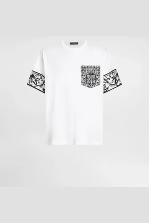 Dolce & Gabbana T-shirt Manica Corta Stampa Maiolica - Uomo T-shirts E Polo Bianco 44
