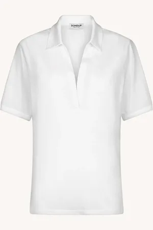 Dondup Polo scollo V regular in modal e seta