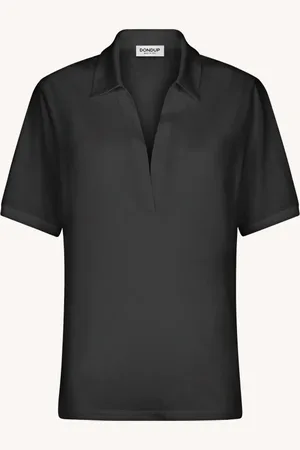 Dondup Polo scollo V regular in modal e seta
