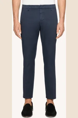 Dondup Pantaloni Alfredo slim in gabardina compact
