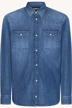 Dondup Camicia texana slim in denim stretch