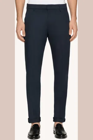 Dondup Pantaloni Gaubert slim in gabardina di seta e cotone
