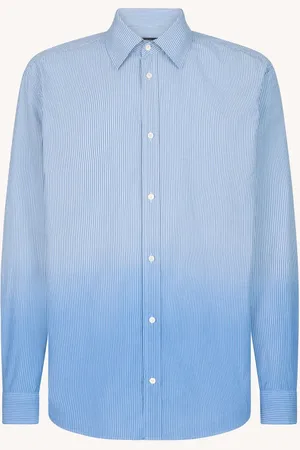 Dondup Camicia regular in popeline rigato sfumato