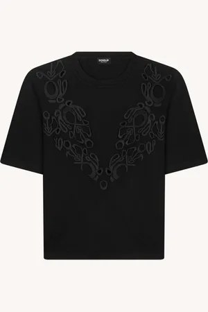 Dondup T-shirt girocollo cropped in jersey