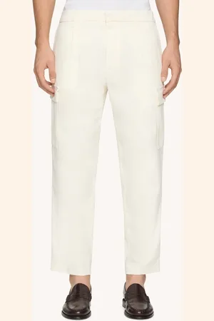 Dondup Pantaloni Luka slim in armatura di cotone e lino