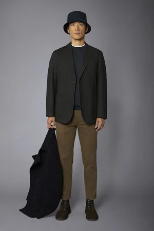 DOPPELGÄNGER Giacca monopetto genderless tessuto principe di galles regular fit