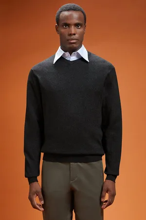 DOPPELGÄNGER Maglia uomo scollo a V lana e cotone regular fit