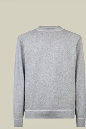 DOPPELGÄNGER Maglia uomo girocollo 100% cotone con dettagli effetto felpa regular fit