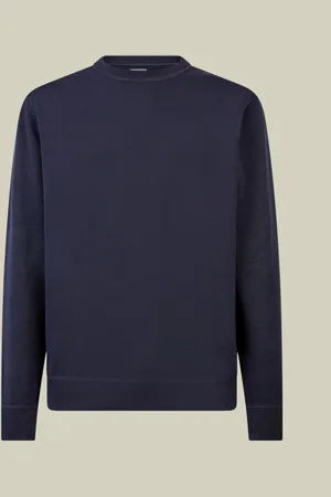 DOPPELGÄNGER Maglia uomo girocollo 100% cotone con dettagli effetto felpa regular fit
