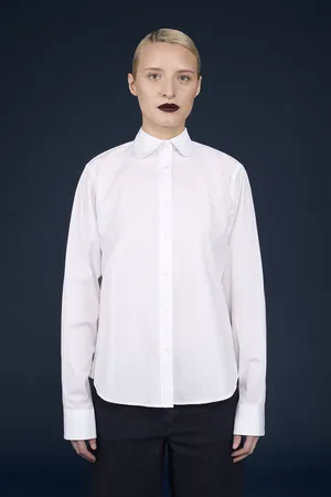 DOPPELGÄNGER Camicia donna casual 100% cotone tinta unita regular fit
