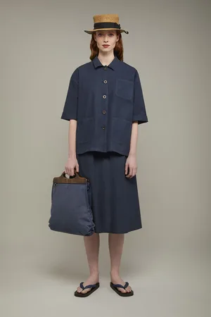 DOPPELGÄNGER Giacca donna 100% cotone con collo camicia fantasia microcheck regular fit