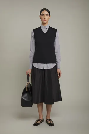 DOPPELGÄNGER Gilet donna scollo a v tinta unita regular fit