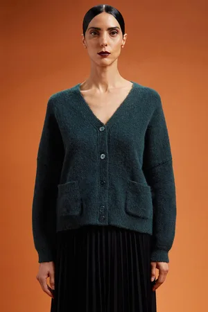 DOPPELGÄNGER Cardigan donna in maglia con scollo a v regular fit