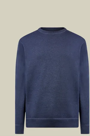 DOPPELGÄNGER Maglia uomo girocollo 100% cotone con dettagli effetto felpa regular fit