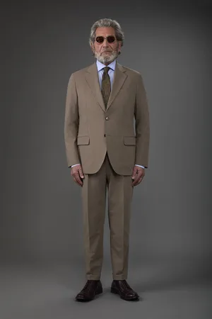 DOPPELGÄNGER Abito uomo monopetto con pantalone ad una pinces in tessuto bi-stretch