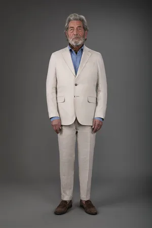 DOPPELGÄNGER Abito uomo monopetto con pantalone senza pinces, in 100% lino con effetto lavato