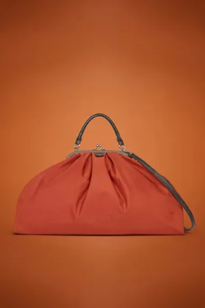 DOPPELGÄNGER Borsa da viaggio donna in tessuto tecnico con dettagli in ecopelle