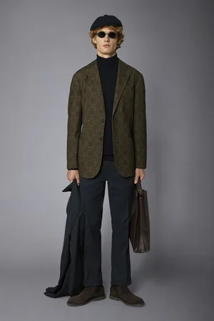 DOPPELGÄNGER Giacca monopetto genderless tessuto principe di galles regular fit