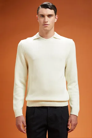 DOPPELGÄNGER Maglia uomo con collo derby in costa inglese regular fit