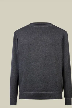 DOPPELGÄNGER Maglia uomo girocollo 100% cotone con dettagli effetto felpa regular fit