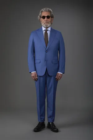 DOPPELGÄNGER Abito uomo monopetto con pantalone classico ad una pince, in 100% lana con costruzione a grisaglia