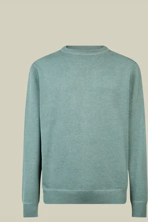 DOPPELGÄNGER Maglia uomo girocollo 100% cotone con dettagli effetto felpa regular fit