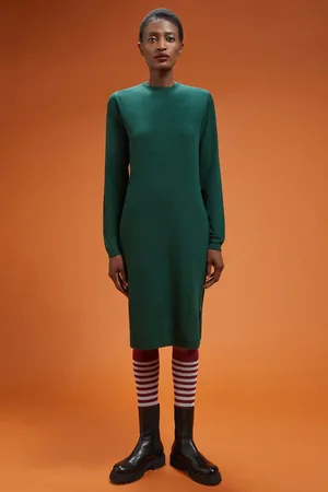 DOPPELGÄNGER Abito donna in maglia girocollo con spacchi laterali regular fit