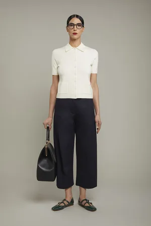 DOPPELGÄNGER Pantalone donna 100% cotone tinta unita regular fit