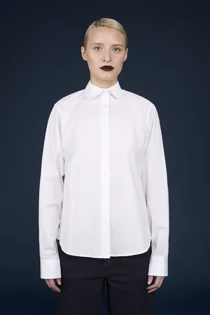 DOPPELGÄNGER Camicia donna casual 100% cotone tinta unita regular fit