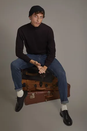DOPPELGÄNGER Jeans uomo 5 tasche regular fit tessuto denim