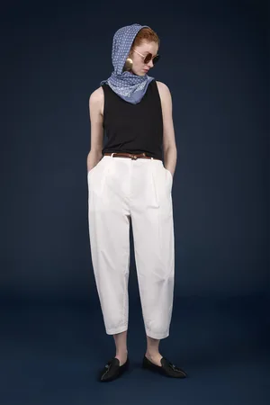 DOPPELGÄNGER Pantalone donna con pence 100% cotone