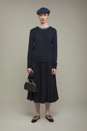 DOPPELGÄNGER Cardigan donna girocollo tinta unita regular fit