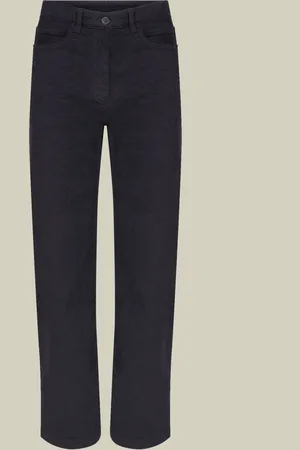 DOPPELGÄNGER Pantalone donna 5 tasche in velluto a gamba dritta in denim regular fit