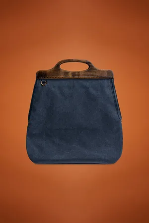 DOPPELGÄNGER Borsa donna in canvas con tracolla e manico rigido