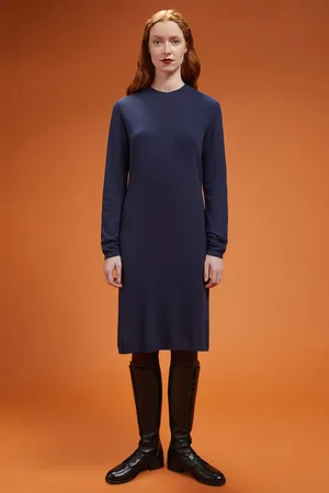 DOPPELGÄNGER Abito donna in maglia girocollo con spacchi laterali regular fit