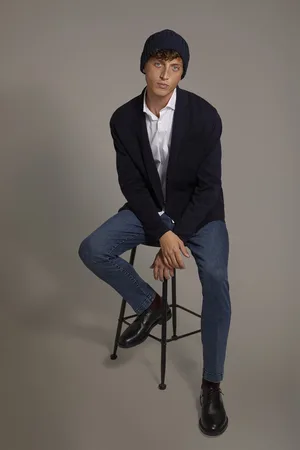 DOPPELGÄNGER Jeans chino uomo regular fit tessuto denim