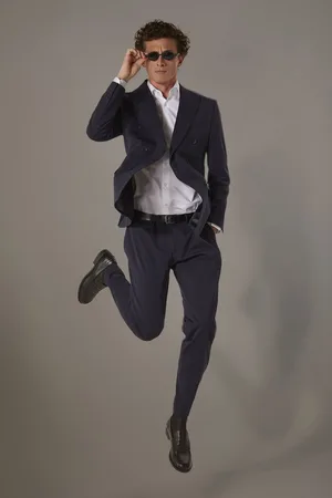 DOPPELGÄNGER Pantalone senza pinces in jersey regular fit
