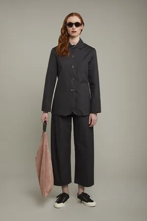 DOPPELGÄNGER Pantalone donna 100% cotone tinta unita regular fit