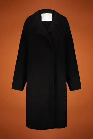 DOPPELGÄNGER Cappotto donna oversize in maglia morbida misto lana