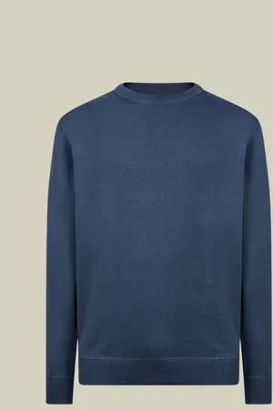 DOPPELGÄNGER Maglia uomo girocollo 100% cotone con dettagli effetto felpa regular fit