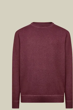 DOPPELGÄNGER Maglia uomo girocollo 100% cotone con dettagli effetto felpa regular fit