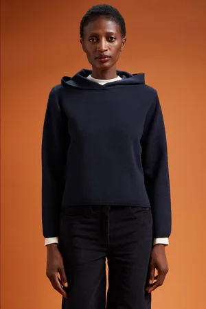 DOPPELGÄNGER Maglia donna tinta unita con cappuccio e logo ricamato regular fit