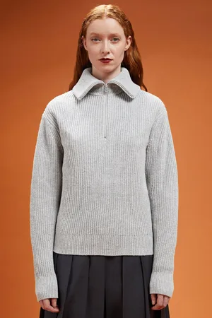 DOPPELGÄNGER Polo donna in maglia con mezza zip regular fit