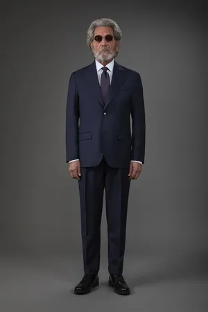 DOPPELGÄNGER Abito uomo monopetto con pantalone classico ad una pince, 100% lana con tessuto dobby