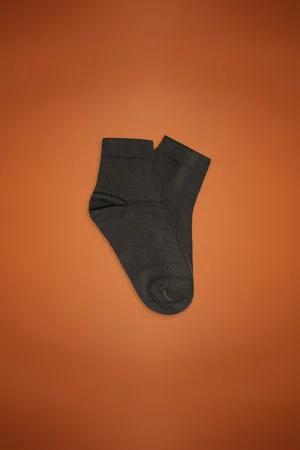 DOPPELGÄNGER Calza donna made in Italy in misto cotone tinta unita a coste