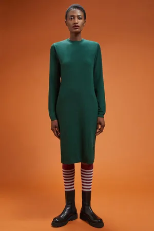 DOPPELGÄNGER Abito donna in maglia girocollo con spacchi laterali regular fit