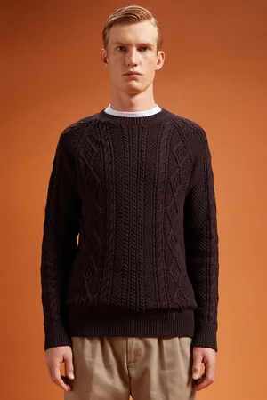 DOPPELGÄNGER Maglia uomo girocollo 100% cotone lavorazione intrecciata regular fit