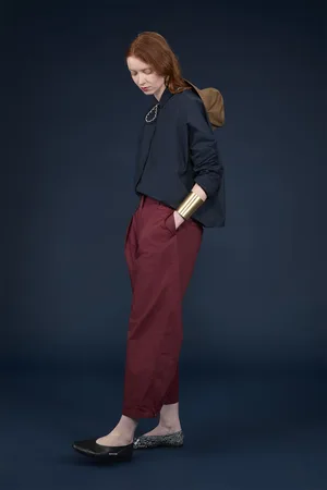 DOPPELGÄNGER Pantalone donna con pence 100% cotone